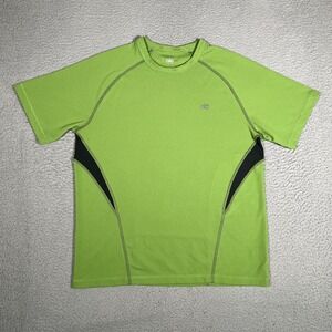ALO Shirt Mens Large Green Performance Stretch Running Athletic Wicking Logo